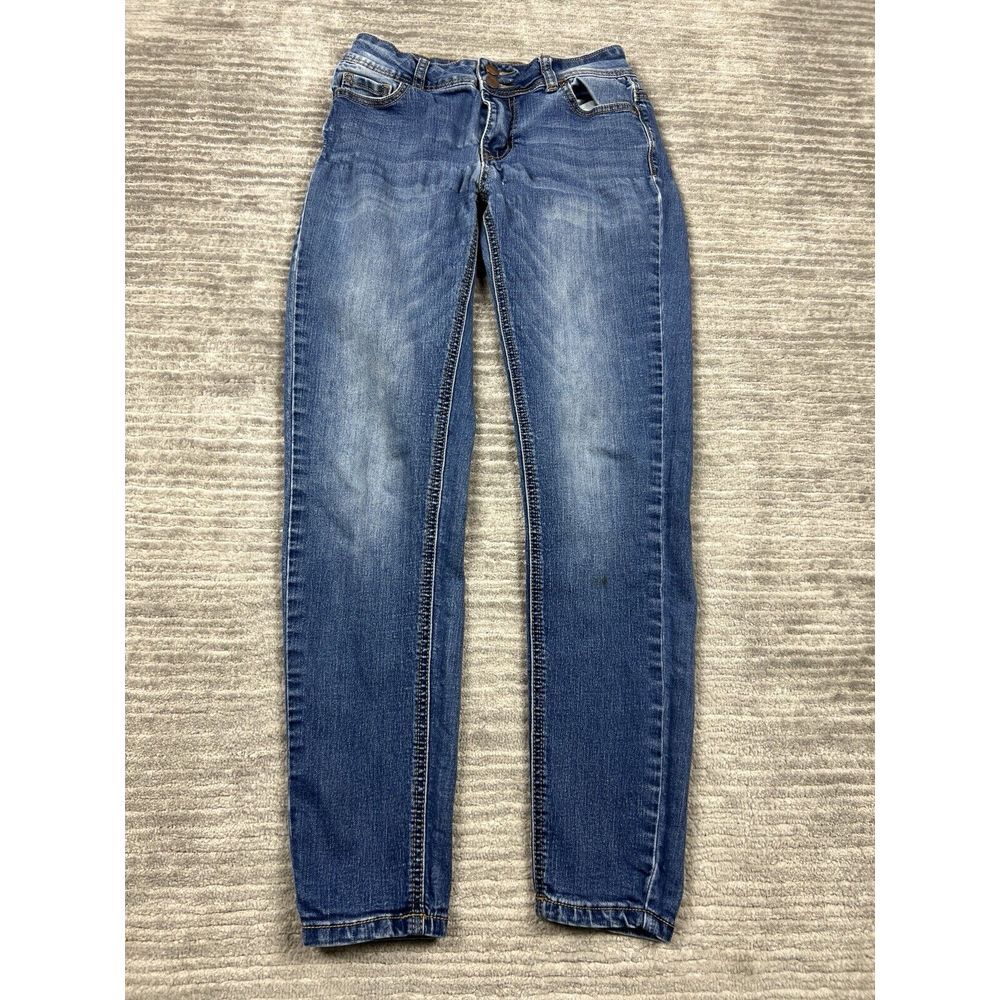 Encore Jeans Junior 5 Blue Skinny Denim Dark Wash Cotton Blend